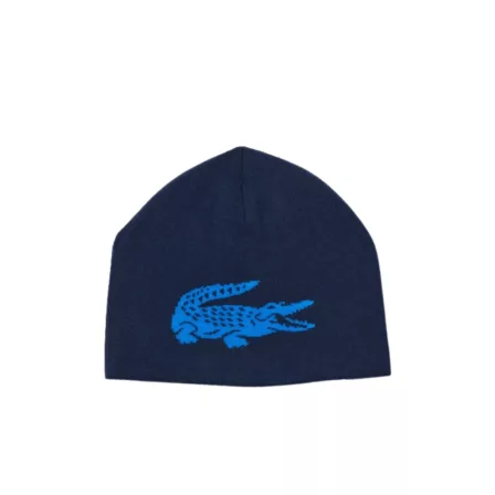 Lacoste Contrast Crocodile Reversible Beanie Navy Blue/Blue