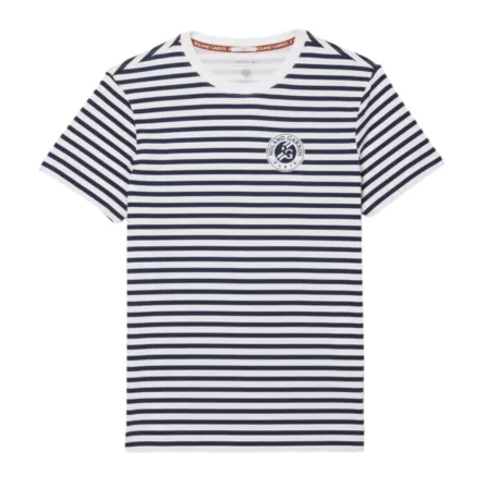 Lacoste Ultra-Dry Roland Garros Edition T-shirt White/Navy Blue