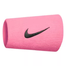 Nike Swoosh Doublewide Wristbands 2-Pack Pink Gaze/Oil Grey