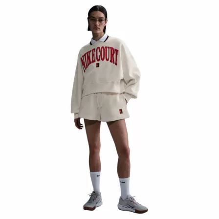 Nike Court Phoenix Fleece Women High-Waisted Loose Shorts Pale Ivory