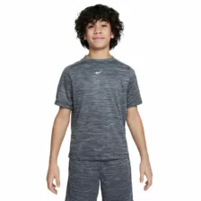 Nike Multi Boys Dri-FIT Short-Sleeve Top Black/Light Smoke Grey