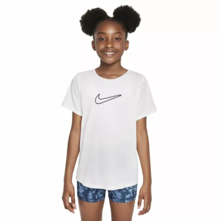Nike One Fitted Girls Dri-FIT Short-Sleeve Top White