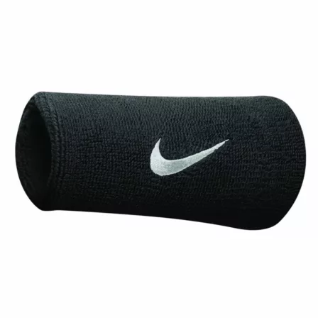 Nike Swoosh Doublewide Wristbands 2-Pack Black/White