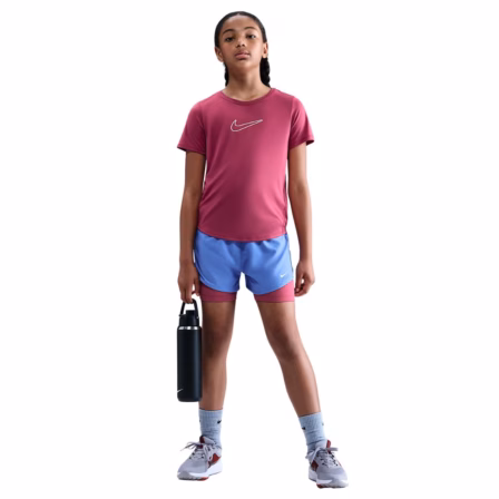 Nike One Fitted Girls Dri-FIT Short-Sleeve Top Sweet Beet
