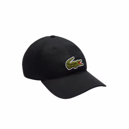 Lacoste Crocodile Badge Cotton Twill Cap Black