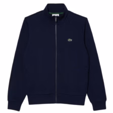 Lacoste Zip-Up High Neck Fleece Sweatshirt Navy